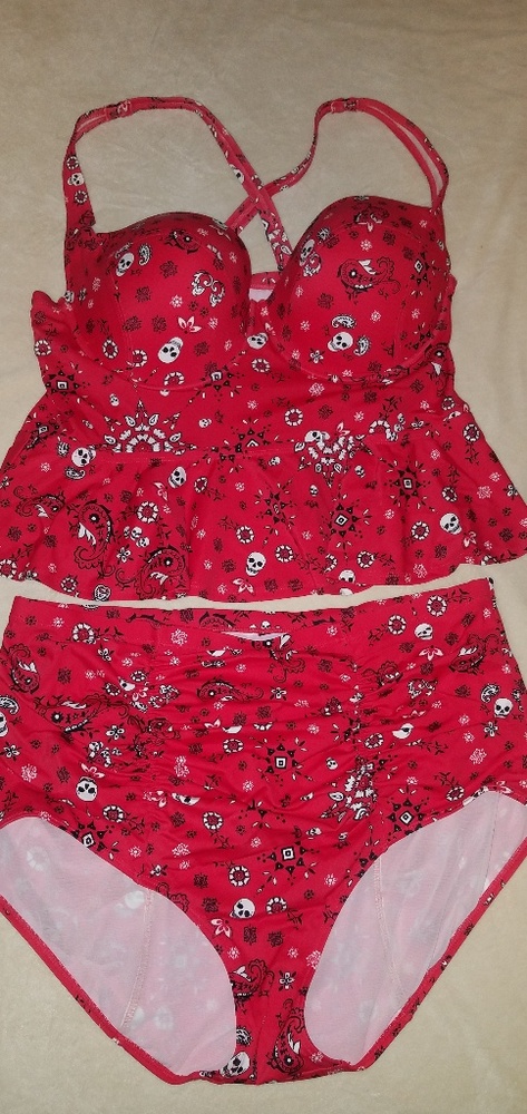 Torrid Skulls and Paisley Swimsuit